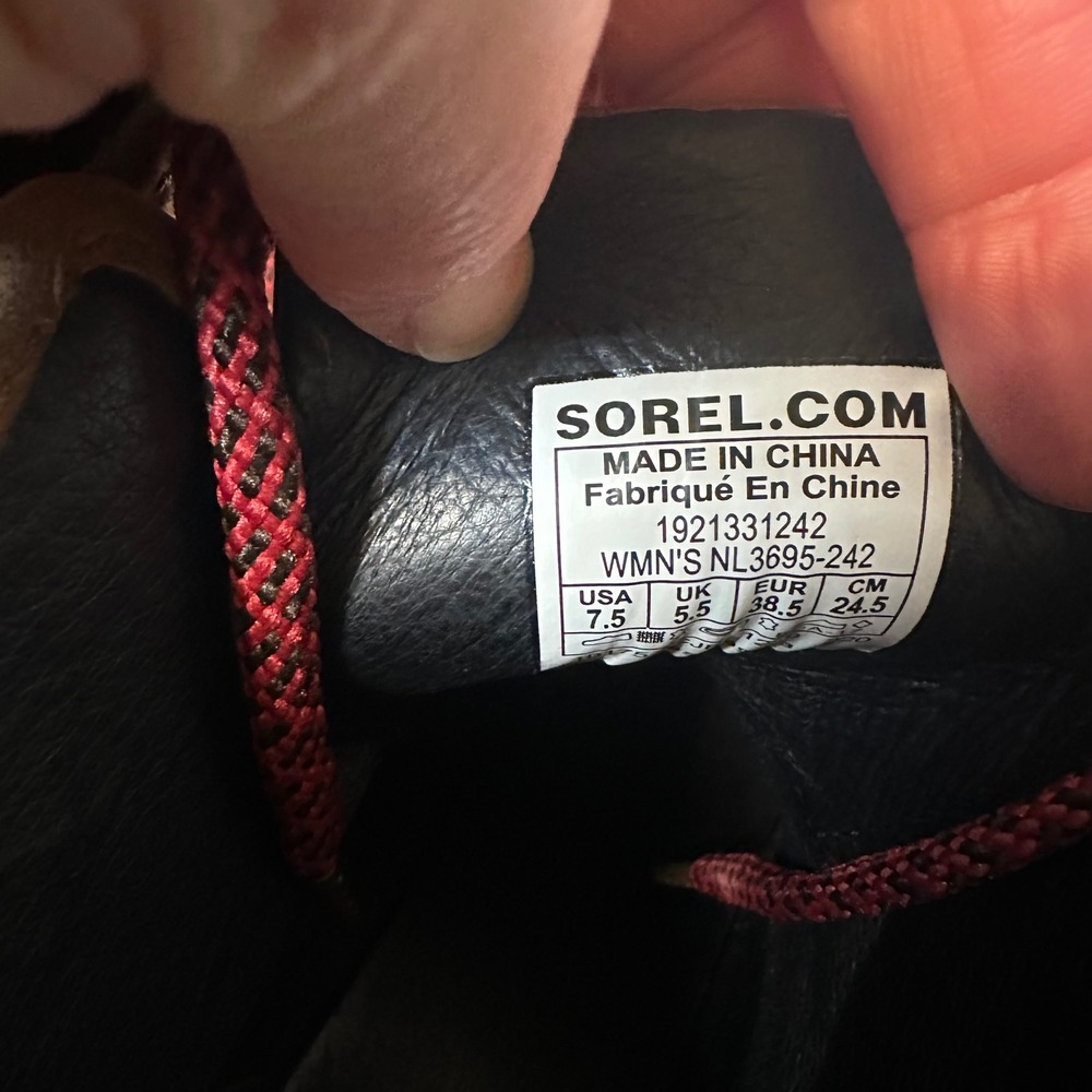 Sorel Women's Blake Lace Up High Heel Booties Size 7.5 Brown Tan Gray Shoes - Picture 8 of 9